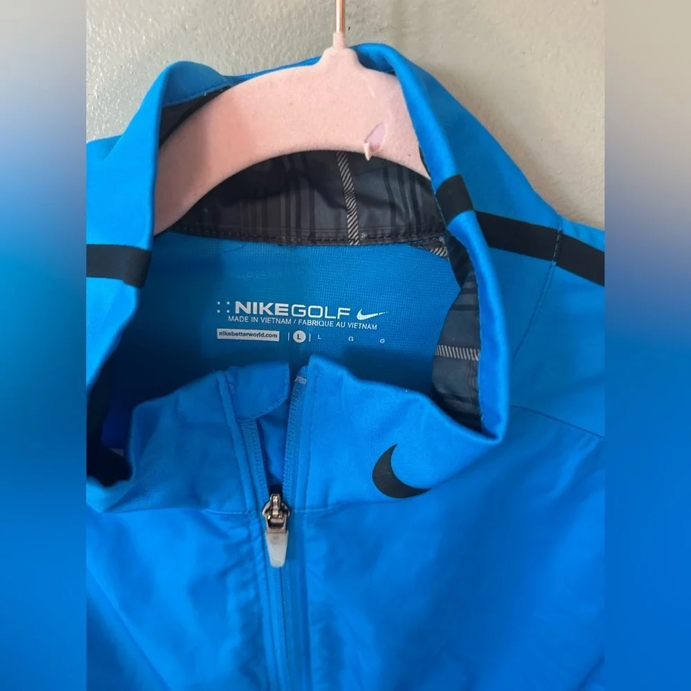 Nike Golf Blue Black Zip Up Windbreaker Jacket Men's Size Large